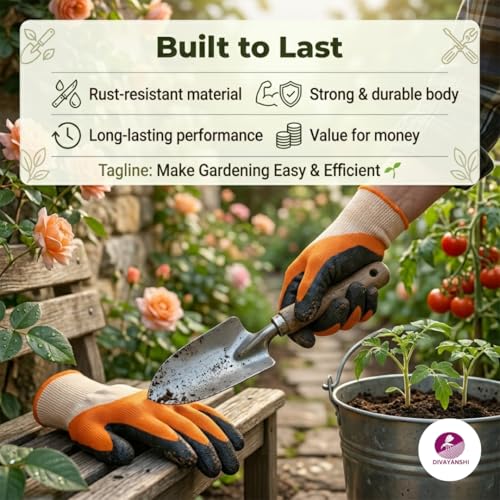 Image of DIVAYANSHI Gardening Gloves for Men & Women | Breathable, Lightweight & Flexible Grip | Anti-Slip Coated Palm | Durable Hand Protection for Planting, Weeding & Outdoor Garden Work