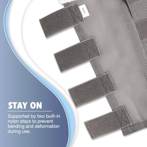 Image of Harrison Howard Loose-Fitting Horse Fly Boots UV-Protective, Breathable, Tear-Resistant Fine Mesh Leggins Stay-on Comfortable Fly Boots with Ultra-Soft Wool Trim (Set of 4) Original Grey Cob (Medium)