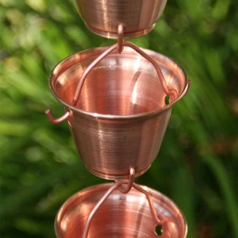 Nutshell Stores Shizuka Cups Rain Chain - Copper - 17 Feet