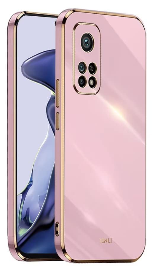 EASSGU Marco Electrochapado Funda para Xiaomi MI 10T 5G / Xiaomi MI 10T Pro 5G (6.67' Inches) Carcasa Protectora de Color de Silicona TPU Suave - Morado