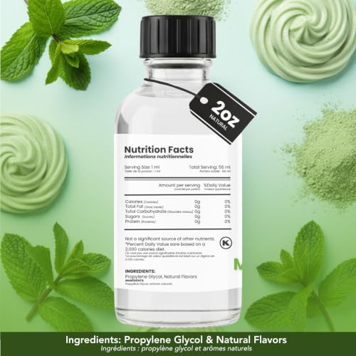 Image of Dolce Flav Natural Moroccan Mint Extract - Water-Soluble Flavoring for Drinks, Ice Cream, Baking & Desserts | Pure MintTaste