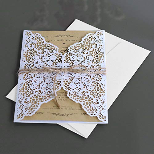 Sumshy 10 x Kit di Inviti Matrimonio, Elegante