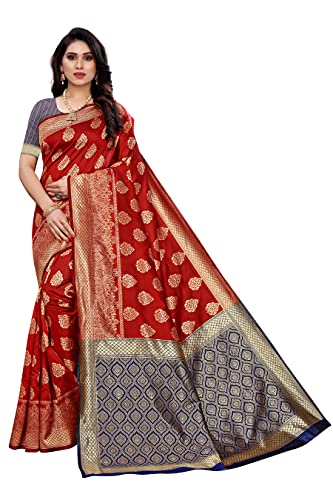 Yashika Women’s Banarasi Printed Saree With Blouse Piece