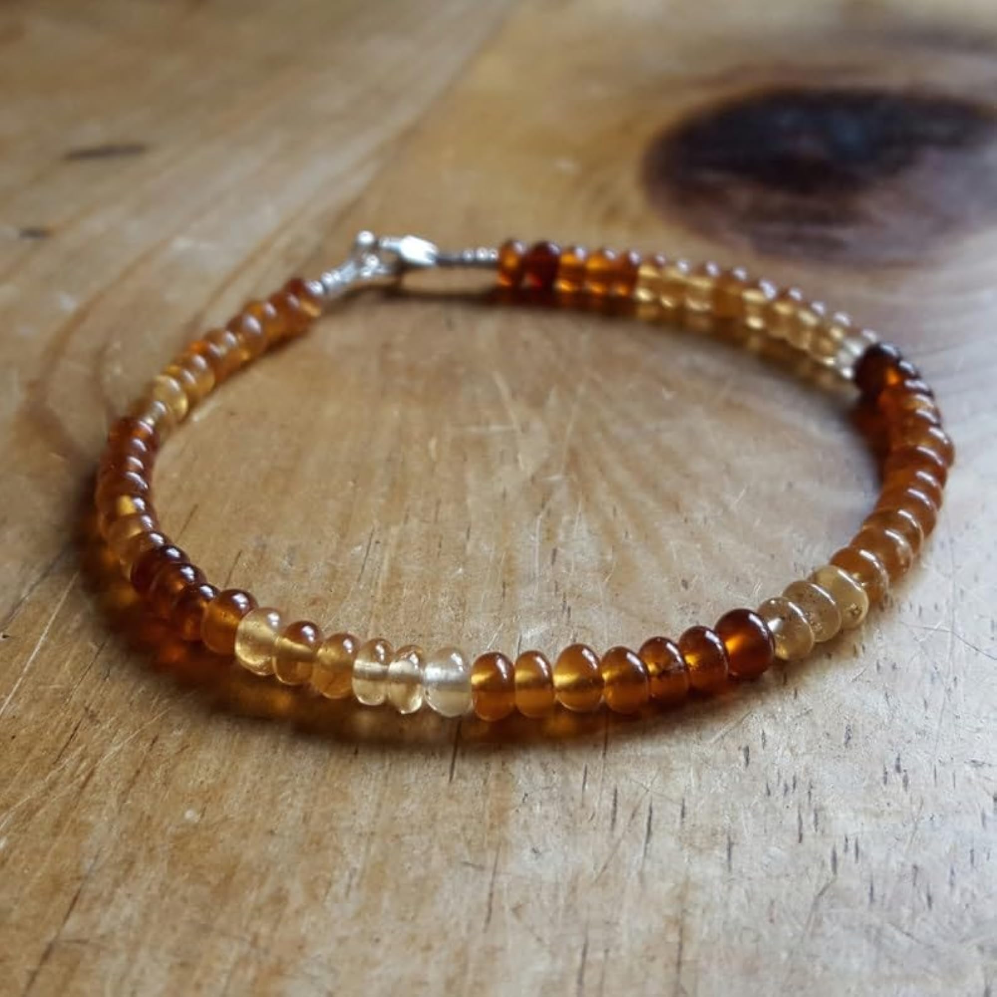 Multi Topaz Smooth Bead Bracelet, Silver Plated Clasp