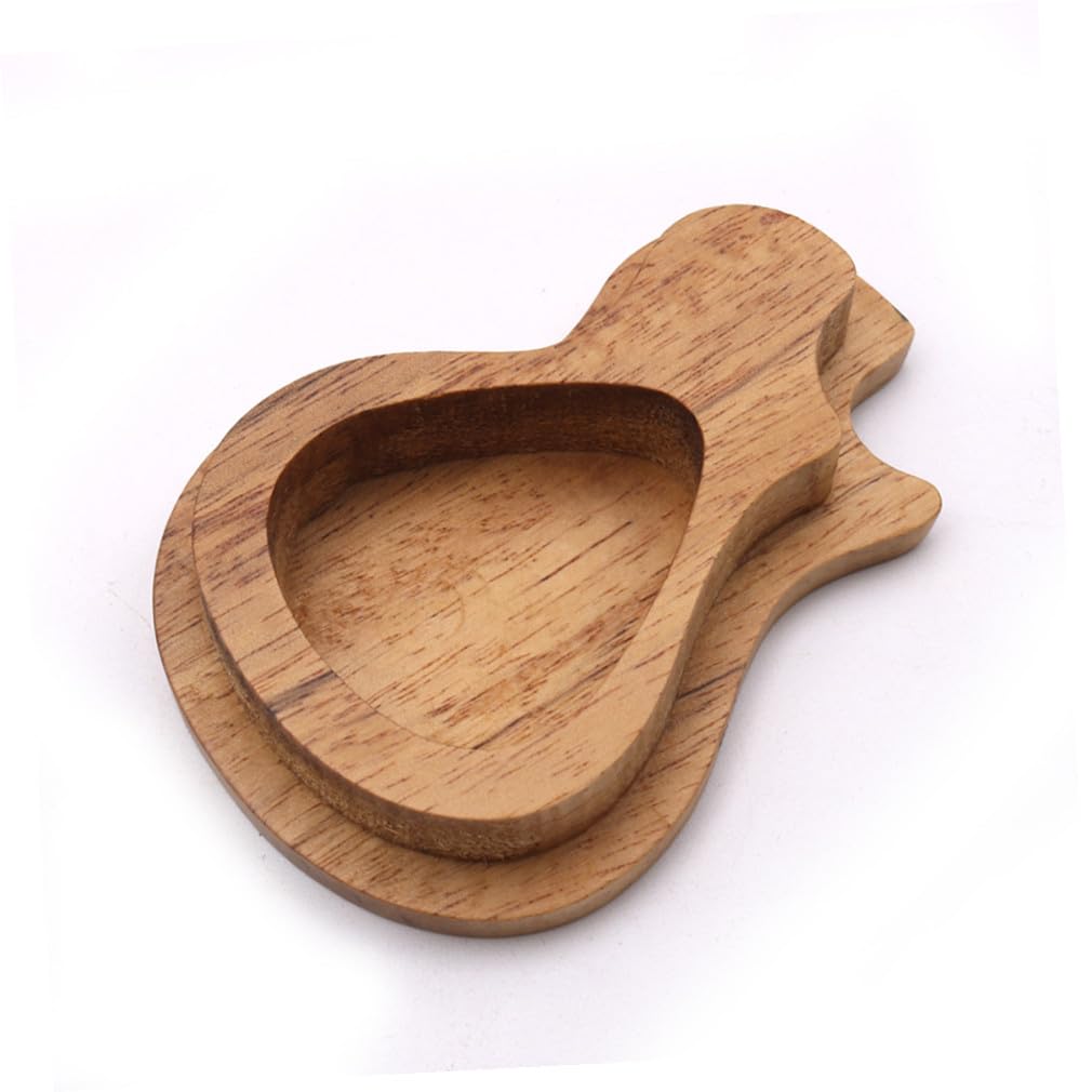 ifundom 2juegos Caja Forma De Guitarra para Púas Púas De Madera Accesorios para Guitarristas Logo para Guitarra Ukelele
