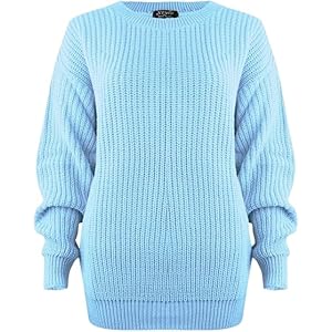 Pretty Attitude Oversized New Ladies Womens Chunky Baggy Jumper Knitted Sweater Thick Top S-XXL 8-22