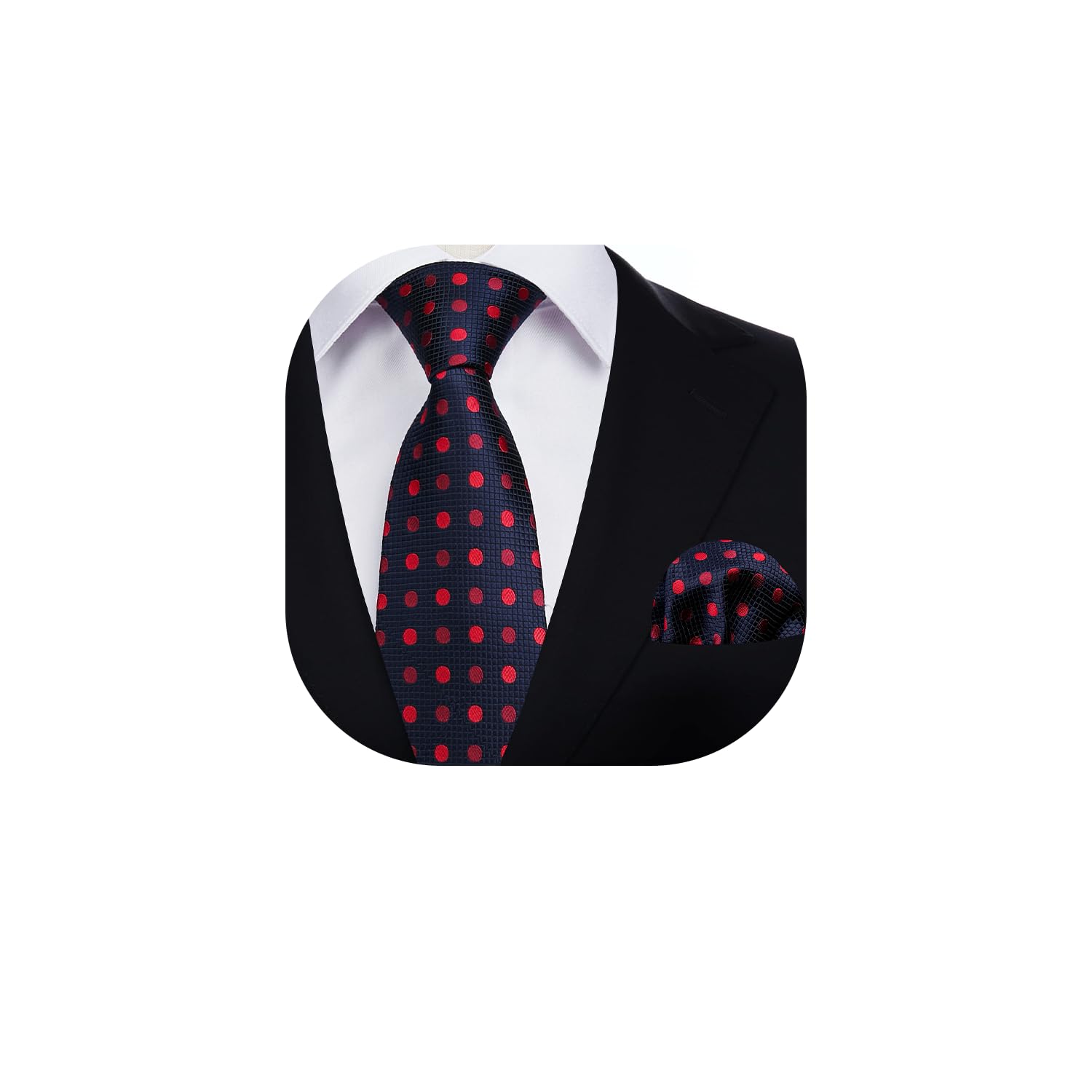HISDERN Corbata Hombre Cuadros/Lunares/Color Sólido Clásico Boda Corbatas de Hombre Elegante Business Corbata y Pañuelo de Bolsillo Formales Modernas Fiesta Corbata Oficina