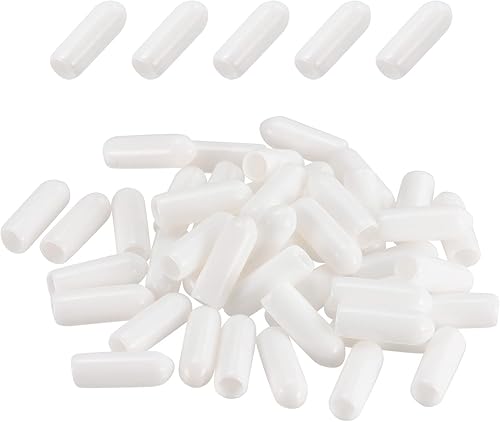DMiotech Paquete de 100 protectores de rosca de tornillo blancos de 316 pulgadas de diámetro interior, tapas de goma para tornillos para tuberías de