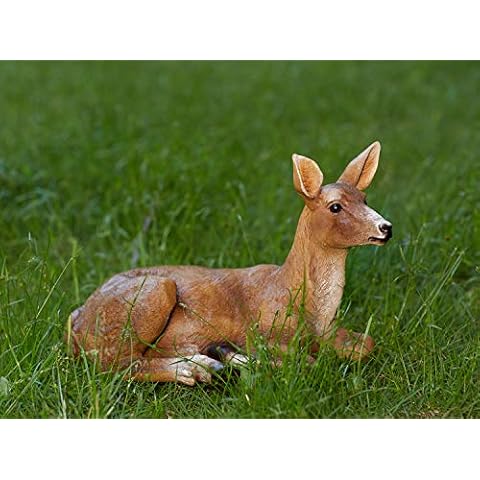 XTAPAN Resin Doe Statue Figurines Female Deer Animal Sculpture Gift Home Decor,Office or Outdoor Garden Statue Woodland Decoration Cover