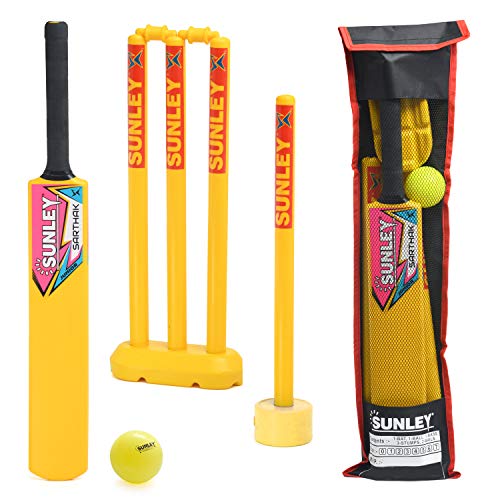 47% OFF on SUNLEY Plastic Cricket kit for All Age Groups and Sizes (1 Piece Cricket Bat, 4 Piece Wickets, 2 Piece Base, 2 Piece Bails, 1 Piece Wind Ball, 1 Piece Kit Bag) 47% OFF on SUNLEY Plastic Cricket kit for All Age Groups and Sizes (1 Piece Cricket Bat, 4 Piece Wickets, 2 Piece Base, 2 Piece Bails, 1 Piece Wind Ball, 1 Piece Kit Bag)