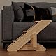 NEWFUN Haustiertreppe 40 cm Hoch, Hundetreppe Sofa, Höhenverstellbare Hunderampe, Faltbar, 3-stufige Haustiertreppe für Betten, Sofas, Farbe Walnuss