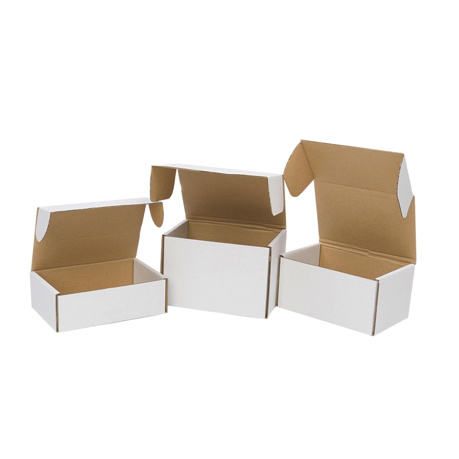 Lote De 50 Cajas De Cartón Corrugado Blanco 9x6x1 Pulgadas - Para Envíos, Mudanzas O Almacenamiento