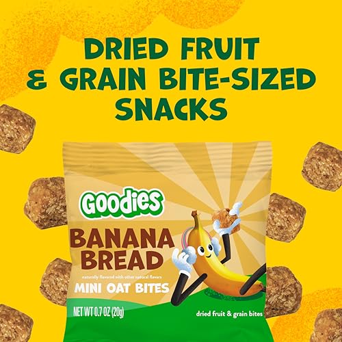 Image of Goodies Banana Bread Mini Oat Bites, Gluten Free Kids Snack, 42 Snack Packs