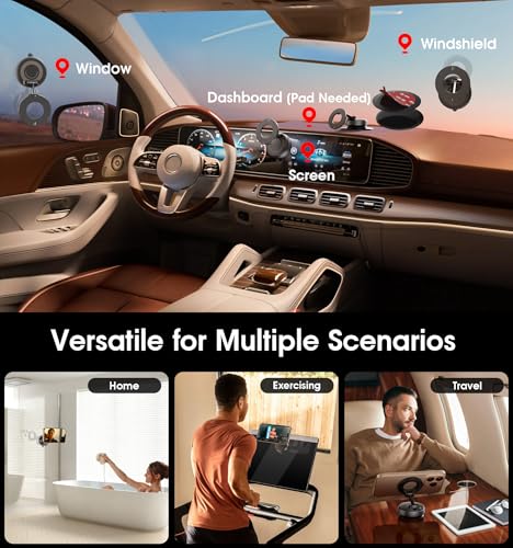 image for REOKILY 2026 Upgraded Vacuum Magnetic Car Phone Holder 360° Reinforce