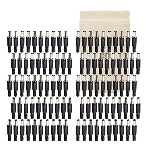Prise 12 Volt Mâle 5.5mm x 2.1mm ADAPTOUT Connecteur Alimentation Jack à Souder Lot de 100