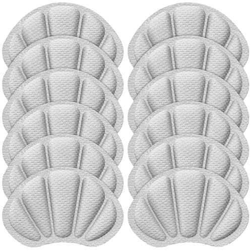 Image of Heel Cushions for Shoes, 12Pcs Mesh Self-Adhesive Back of Heel Cushion Inserts, Reusable Gray Shoe Heel Pad for Women Men Shoes Too Big