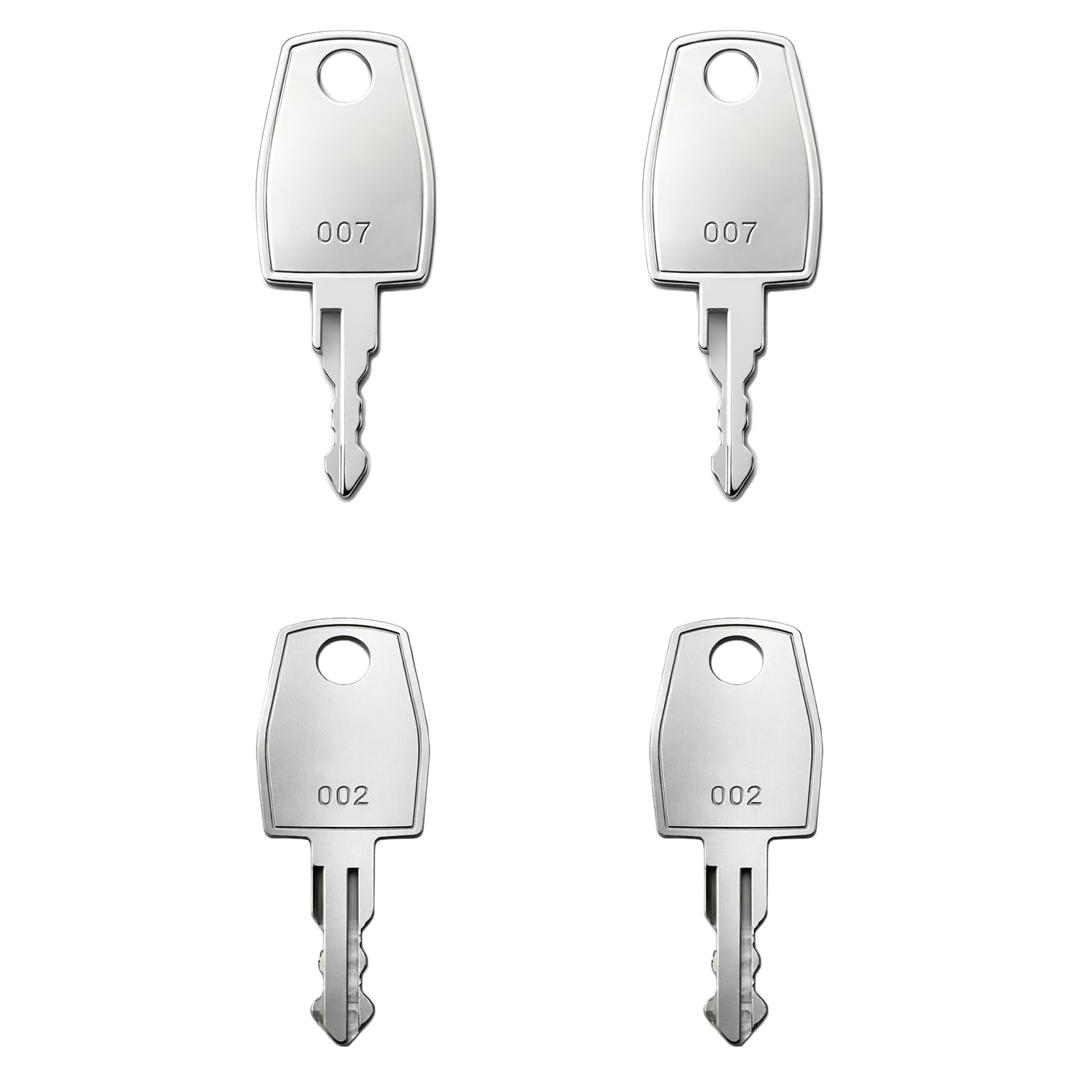 Photo 1 of 002 007 Luggage Keys, 4-Pack, Compatible with T-S-A Locks, Suitcase & Bag Lock Accessories with 2 Key Rings (002+007)