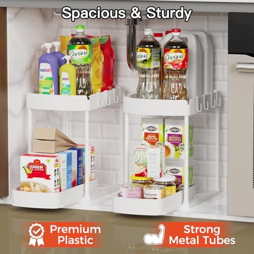 2 Pack Multi-Purpose Pull-Out Storage Organizers,