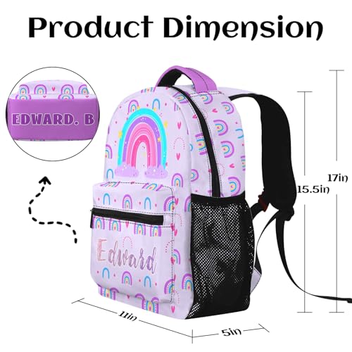 Custom Backpack for Kids, Personalized Name Text Pattern Backpacks Customized Back to School Toddler Backpack for Girl Boy Kid Child Elementary Kindergarten Preschool First Day of School Gift4