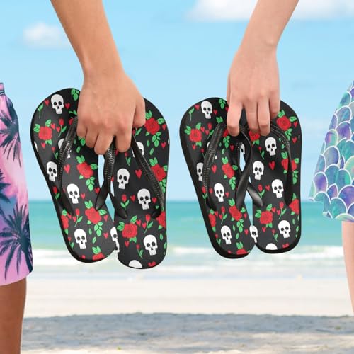 STAYTOP Rose Skull Flip Flops Sandals of Men's & Women's,Sandals Beach Slippers Shower Slides4