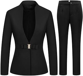 Women's Business Pant Suit Set 2 Piece Slim Fit Blazer Jacket One Button...