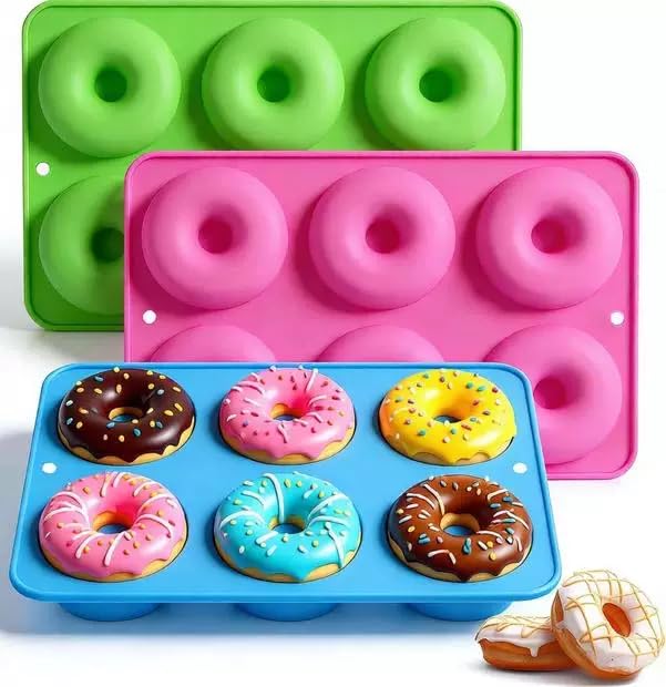 3 Pieces Doughnuts Silicone Moulds 7 cm Donut Mould