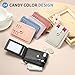 SUIKIHUM Small Credit Card Wallet Slim Wallet for Women and Men, PU Leather Minimalist Card Holder - 7 Card Slots & 1 ID Window & 1 Zipper Pocket, Blue