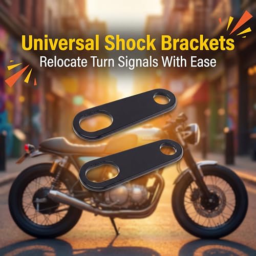 Image of ANKIA 2PCS Motorcycle Indicator Turn Signal Light Lamp Relocater Holder Shock Brackets for Harley Motorbike Bobber Old School Cafe Racer