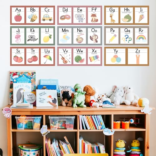 COCHIE 6"x14" Pastel Alphabet Number Line for Classroom Wall Decorations, ABC Letter Line Posters Bulletin Board Decor Set, Back to School Kindergarten Preschool Teacher Must Haves Supplies (Boho) - Image 5