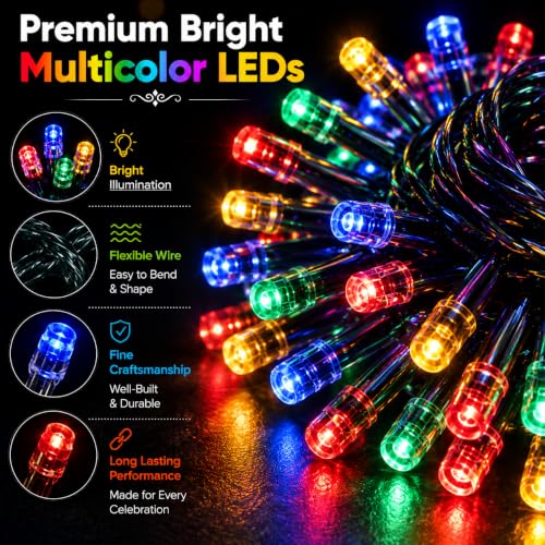 Image of Quace 72 Feet Multicolor LED Fairy String Lights, Flexible Wire, Decorative Lights for Home, Diwali, Christmas, Wedding, Party, Balcony & Outdoor Decoration, Pack of 1