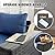 JOYURE 5 Pieces Patio Furniture Set All-Weather Outdoor Wicker Sectional Conversation Sofa Rattan Patio Seating Sofa with Cushion and Glass Table and Ottoman for Porch Poolside,Navy