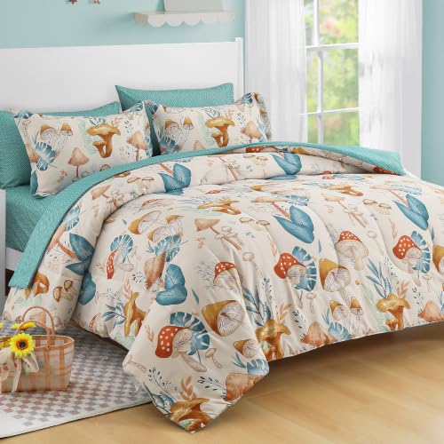 Image of Dinjoy Girls Comforter Set 6 Pieces, Twin Size Colorful Ombre Rainbow Bedding Set, Bed in A Bag for Kid Teen Girls (1 Comforter, 1 Flat Sheet, 1 Fitted Sheet, 1 Pillow Shams, 2 Pillowcases)
