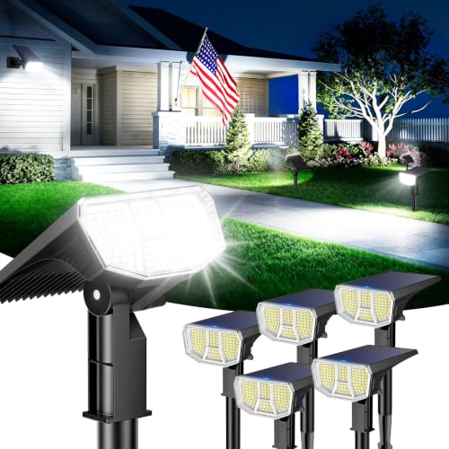 (6-Pack) LETMY Outdoor Solar LED Stake Spot Lights, 104 LED Solar Spotlights, IP65 Waterproof - image 1