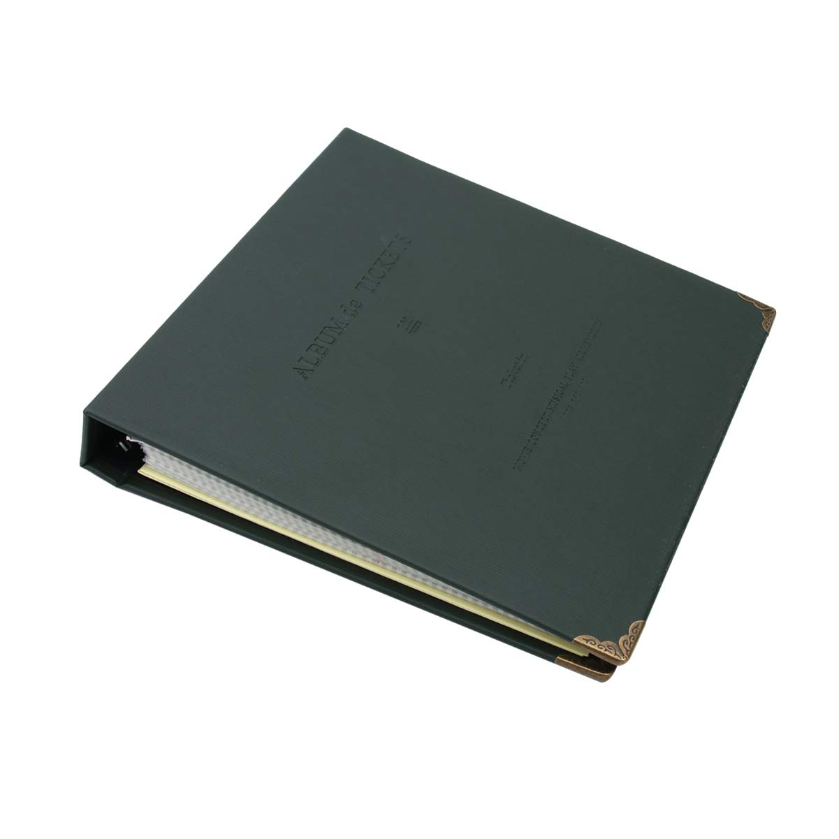 Toyvian Ticket Album Ticket Stub Organizer Photo Album Receipt Book Movie Ticket Collection Book (Dark Green)