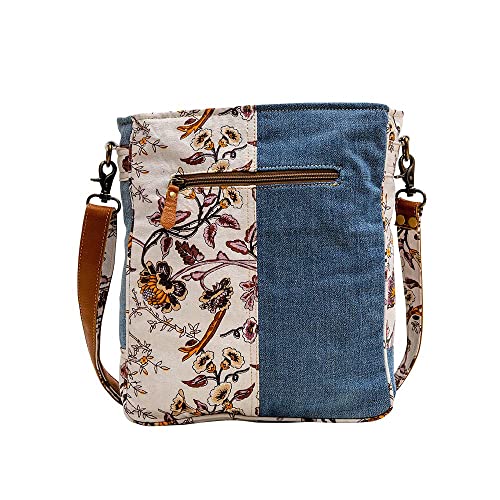 Myra Bag Western Leather Shoulder Bag for Women - Upcycled Canvas Crossbody Rednoize3