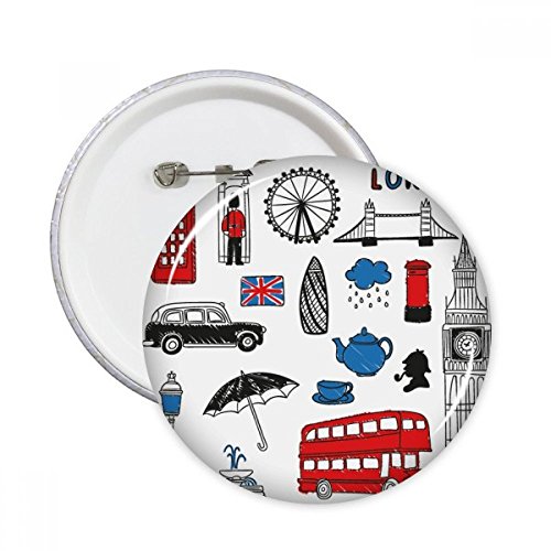Badge Londres Big Ben broches XXL au design rétro pour customisation vêtement
