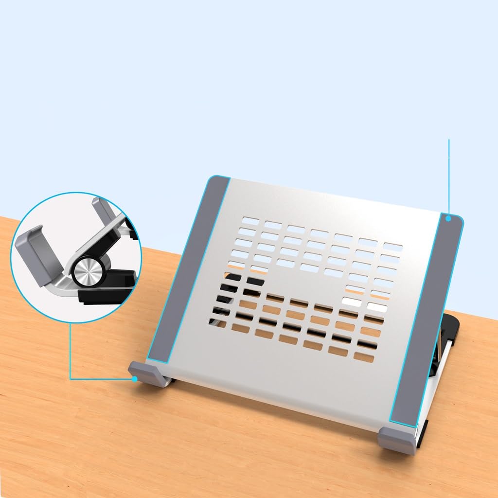 Staffa per dissipatore di calore per computer, pieghevole, portatile, verticale, per sollevamento e regolazione dell'altezza per prestazioni di raffreddamento migliorate
