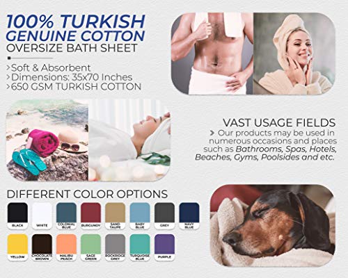 Image of American Soft Linen Luxury 4 Piece Bath Towel Set, 600 GSM 100% Cotton Turkish Bath Towels for Bathroom, 27x54 in Large Bathroom Shower Towels, Light Grey