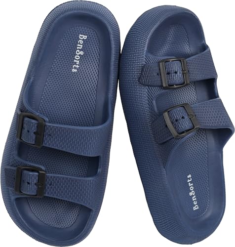 Image of BenSorts Pillow Sandals for Women Men Thick Sole Adjustable Buckles EVA