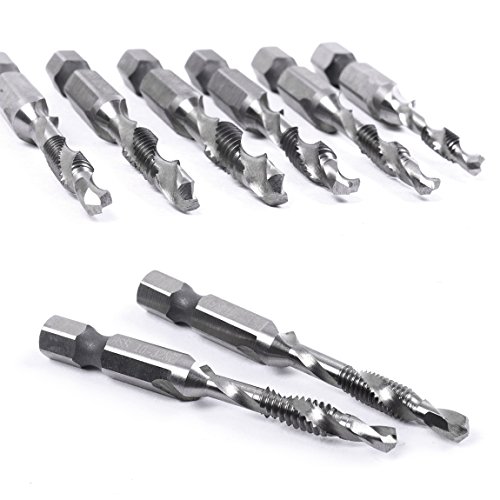 image for szgate 5PCS Combination Drill Tap Bit Set Screw Tapping Hex Shank HSS 