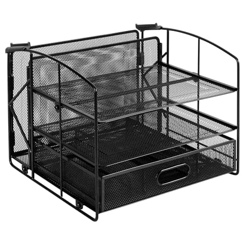 Amazon Basics 3 Tray Desk Organiser with Drawer Cover