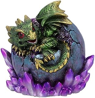 Nemesis Now Emerald Hatchling Glow Dragonling Green Dragonling Crystal Figurine, 12.5cm