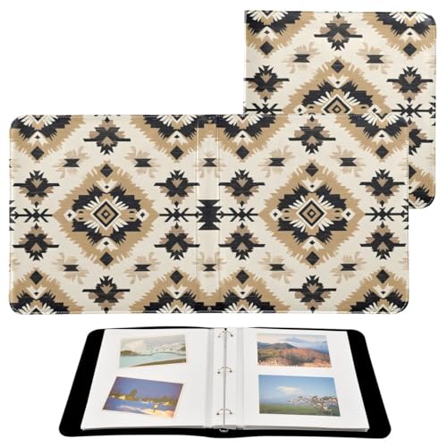 JUMBEAR Álbum de fotos grande autoadhesivo con 20 páginas de diseño de tapiz de nativos americanos, álbum de recortes para boda, familia, bebé, vacaciones
