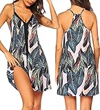 Ekouaer Females V Neck Nightgown Summer Slip Chemise Sleepwear Nighty Racerback Lingerie for Night