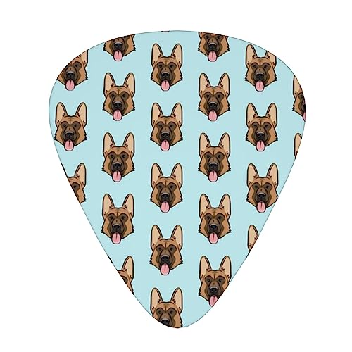 ジャーマンシェパードブルー ギターピック Guitar Pick 12枚セット ティアドロップ型 エレキギター/アコースティックギター/クラシックギター/ベース等の練習に最適な12枚セット