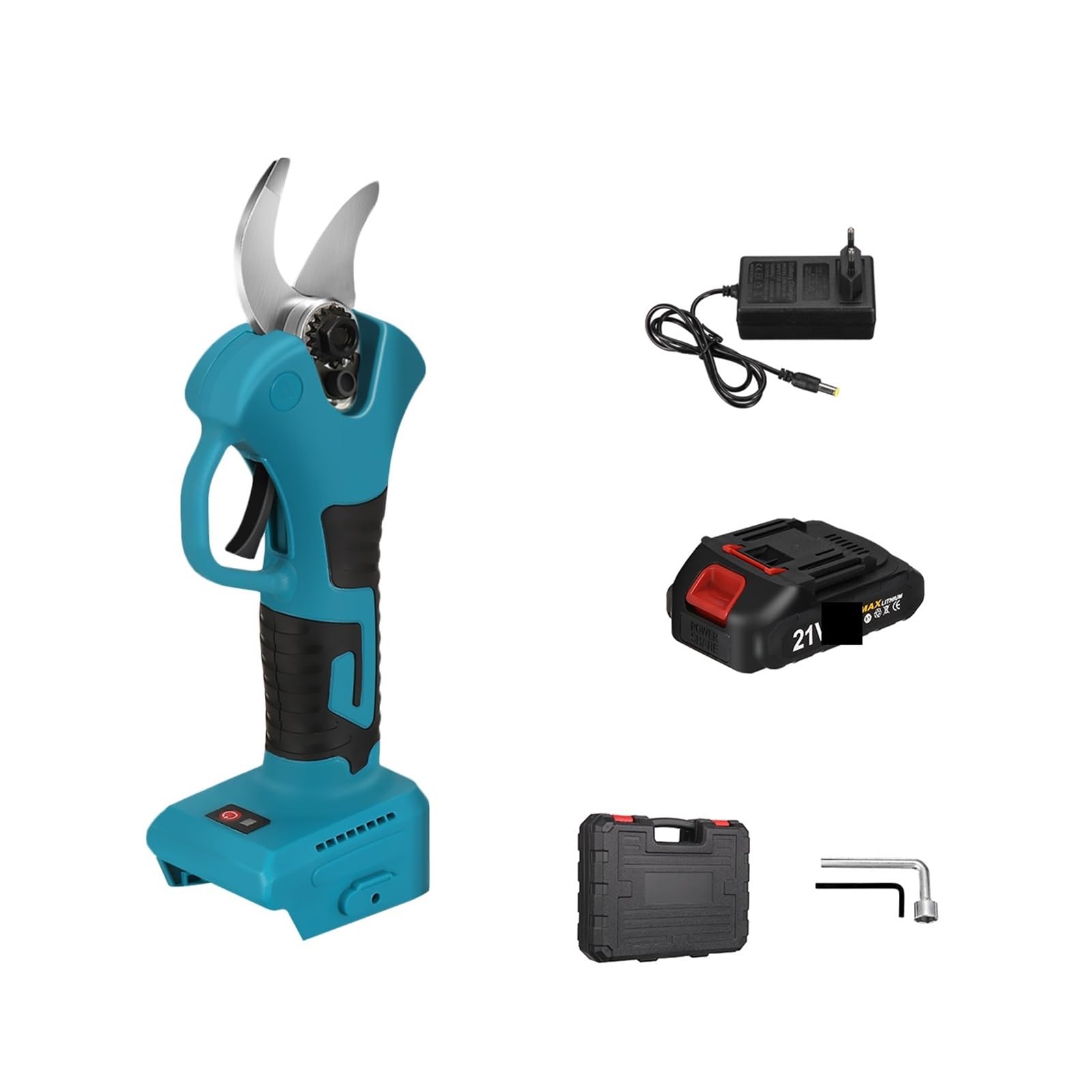 Cesoie elettriche, 1300W 30mm Potatore Elettrico Senza Spazzole Cesoia Cordless Ricaricabile Albero da Frutto Bonsai Rami di Potatura Strumento(1 Battery)