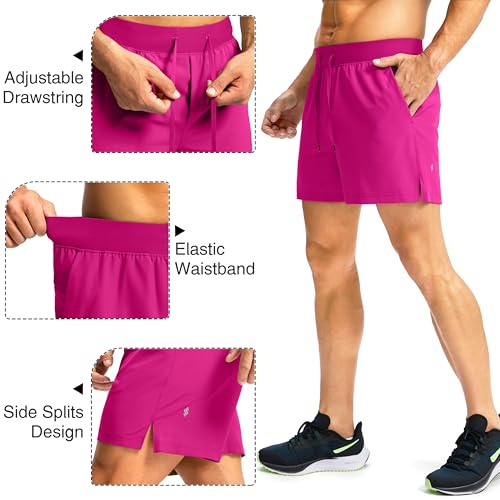 Image of Soothfeel Men's Running Shorts with Zipper Pockets 9 inch / 7 inch / 5 inch Quick Dry Eight Basketball Gym Workout Athletic Shorts