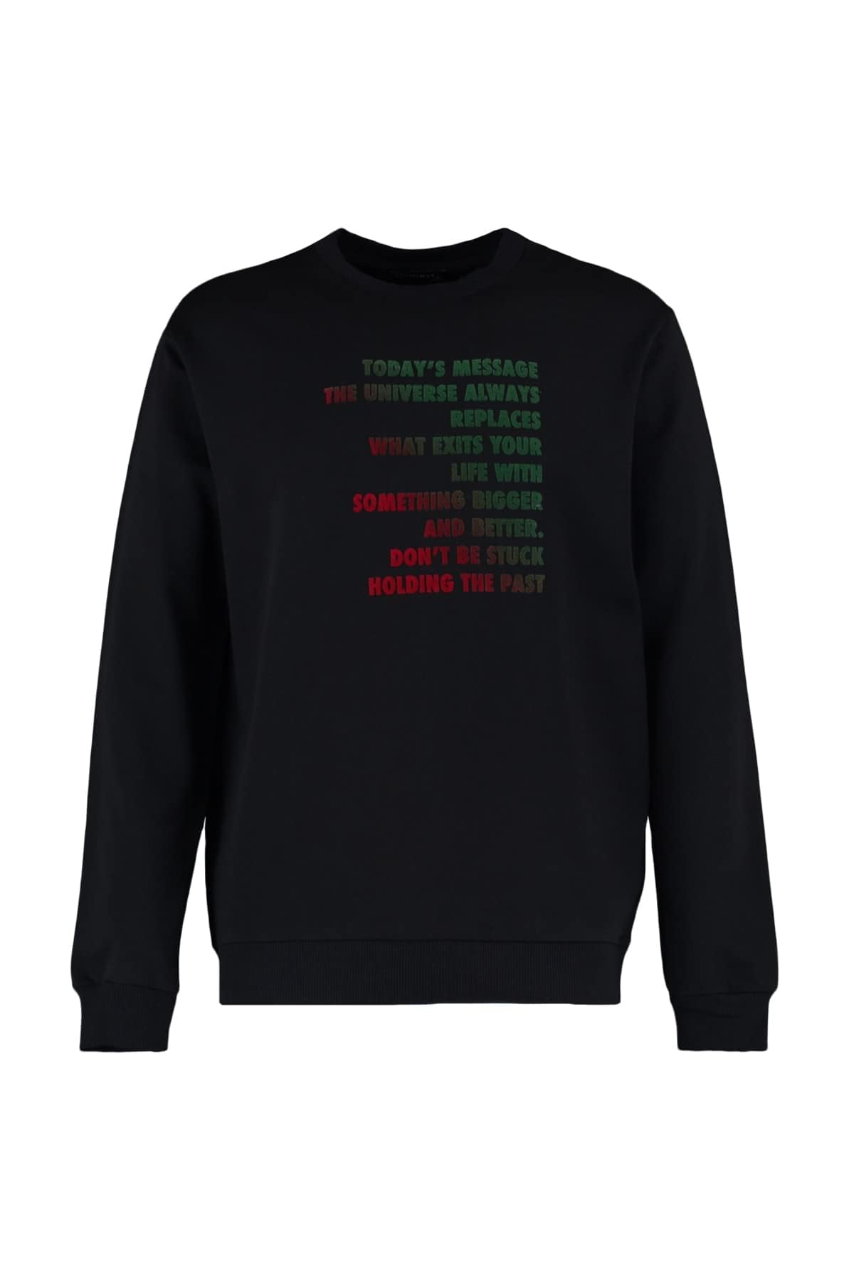 Trendyol Man Plus Size Regular fit Basic Crew neck Woven Sweatshirt Black