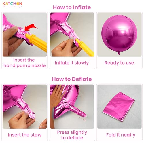 Image of KatchOn, Metallic Red and Pink Balloons - Big, 22 Inch, Pack of 6 | Valentines Balloons for Valentines Day Decorations | Galentines Balloons, Galentines Day Decorations | Birthday, Anniversary Decor