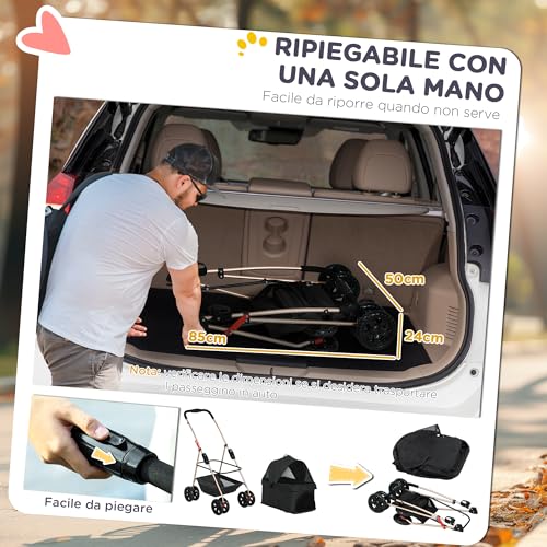 Poussette pour petits chiens PawHut pour protéger votre compagnon - 5